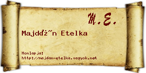 Majdán Etelka névjegykártya