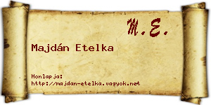 Majdán Etelka névjegykártya
